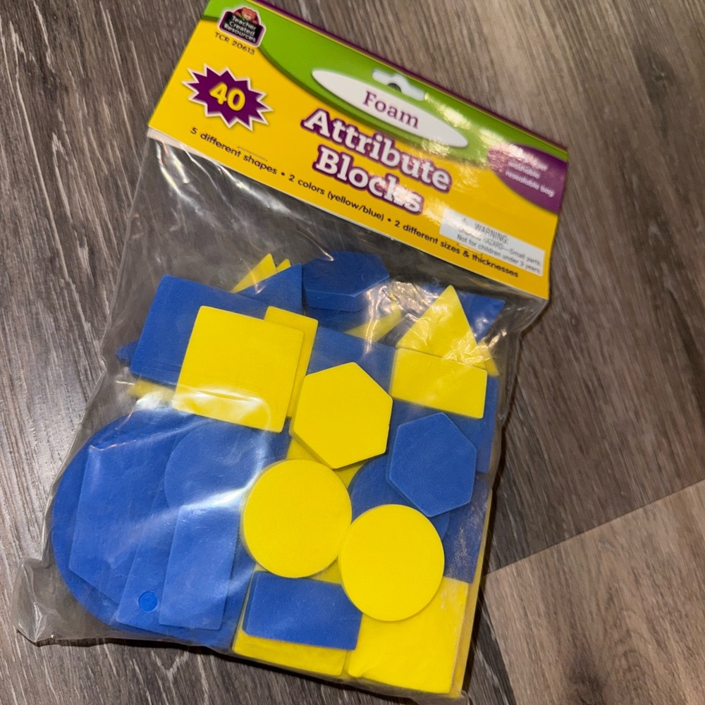 Foam Attribute Blocks - Blue and Yellow